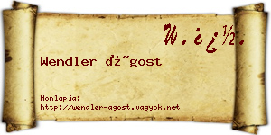 Wendler Ágost névjegykártya